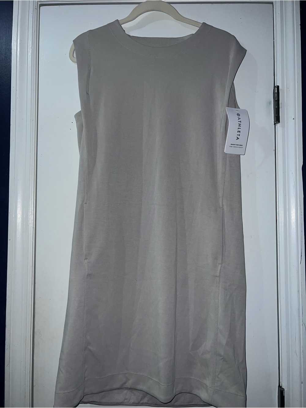 Athleta Sleeveless Midi Tank Dress in Light Taupe